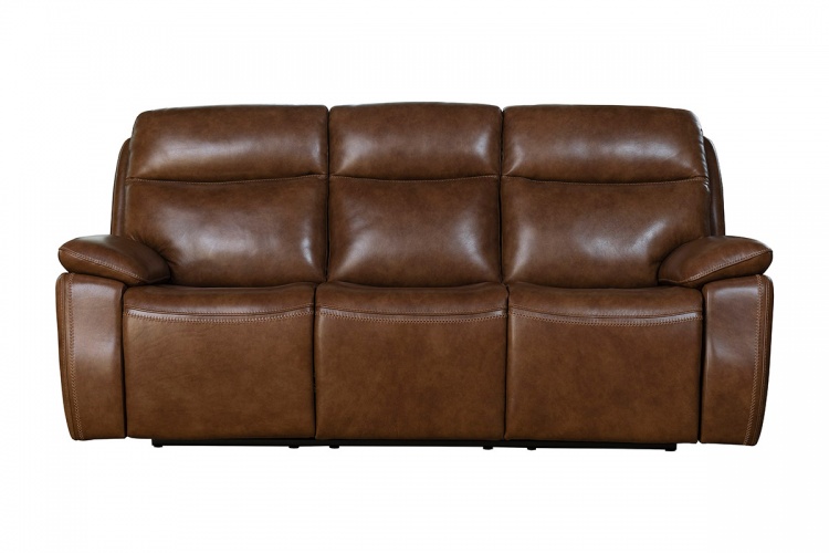 Micah Power Reclining Sofa with Power Head Rests - Misha Chestnut/Leather Match