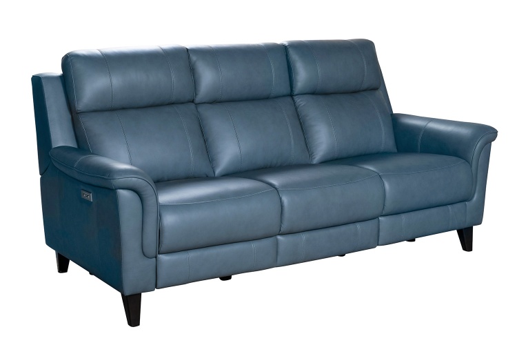Kester Power Reclining Sofa with Power Head Rests - Masen Bluegray/Leather match