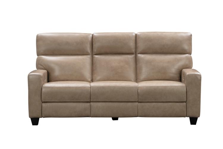 Marcello Power Reclining Sofa with Power Head Rests and Power Lumbar - Elliot Taupe/Leather Match