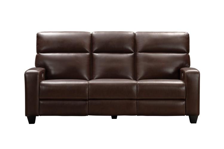 Marcello Power Reclining Sofa with Power Head Rests and Power Lumbar - Castleton Rustic Brown/Leather Match