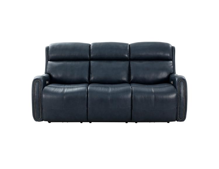 Brookside Power Reclining Sofa with Power Head Rests and Power Lumbar - Barone Navy Blue/All Leather