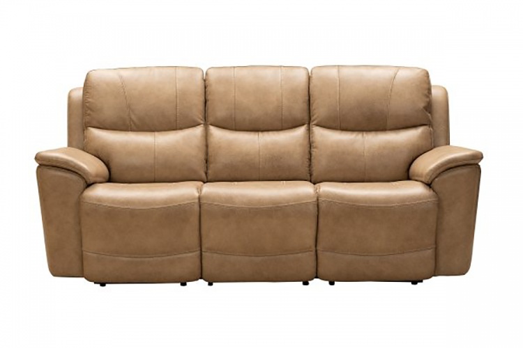 Kaden Power Reclining Sofa with Power Head Rests and Lumbar - Elliott Taupe/Leather Match
