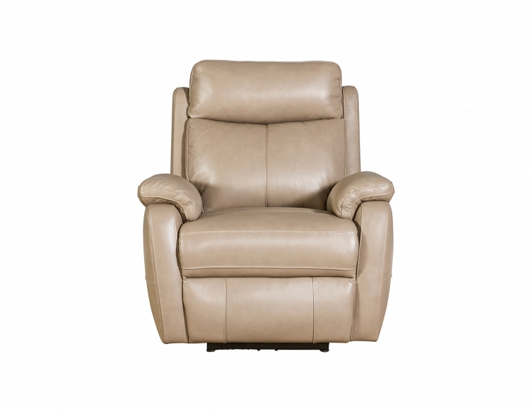 Brockton Power Recliner Chair with Power Head Rest - Gable Twine/Leather Match