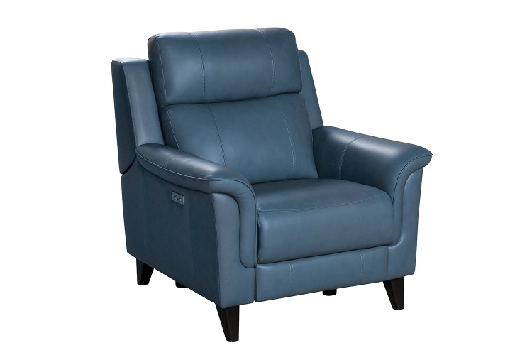 Kester Power Recliner Chair with Power Head Rest - Masen Bluegray/Leather match