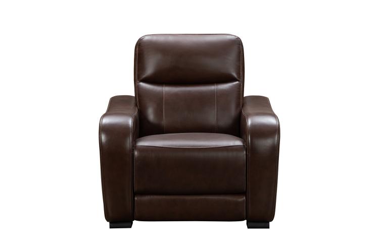 Electra Power Recliner Chair with Power Head Rest and Power Lumbar - Castleton Rustic Brown/Leather Match