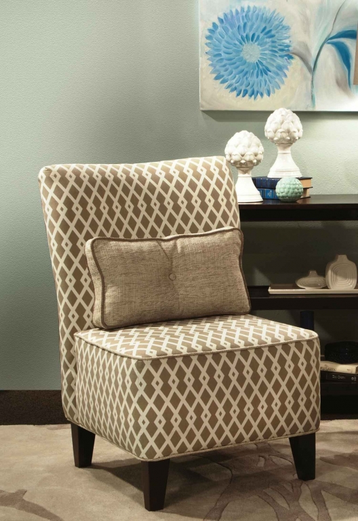Esse Armless Accent Chair - Graphic Fret Flax