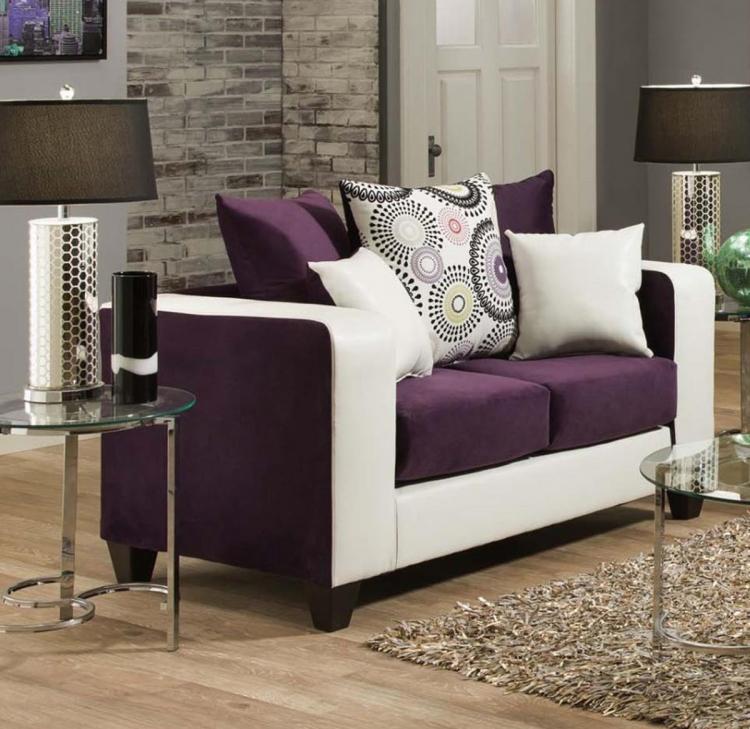 Emboss Loveseat - Purple