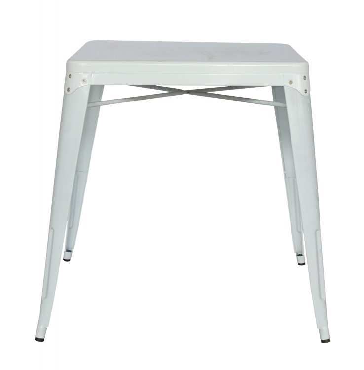 8029 Galvanized Steel Dining Table - White