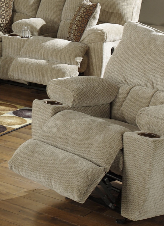 Madison Glider Recliner with Cupholders - Sable