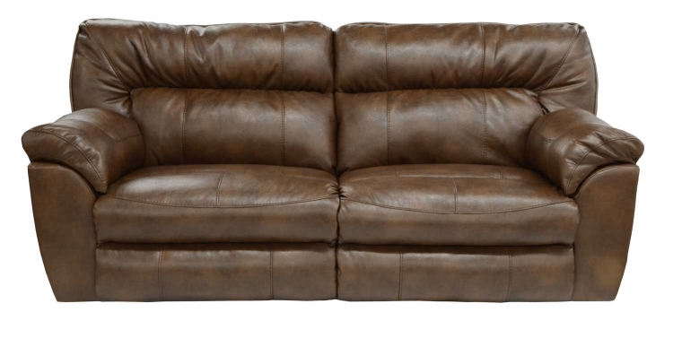 Nolan Leather Extra Wide Reclining Sofa - Chestnut