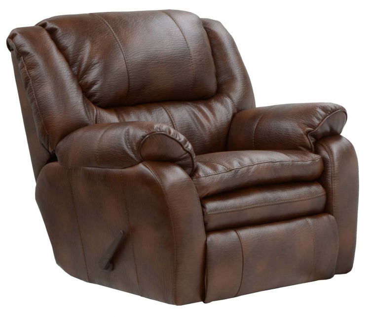 Russell Bonded Leather Lay Flat Recliner - Tobacco