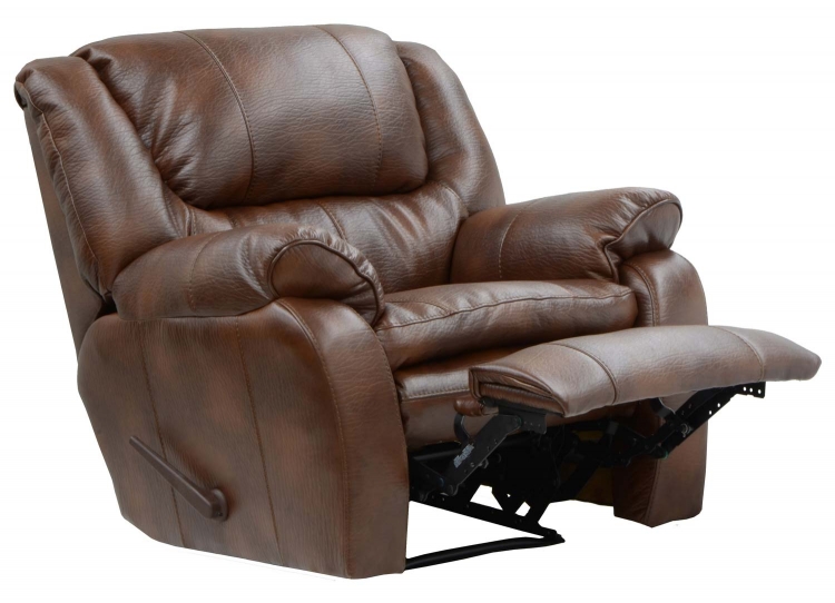 Russell Bonded Leather Power Lay Flat Recliner - Tobacco