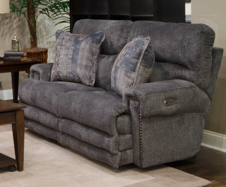 Garrison Power Reclining Loveseat - Pewter/Smoke