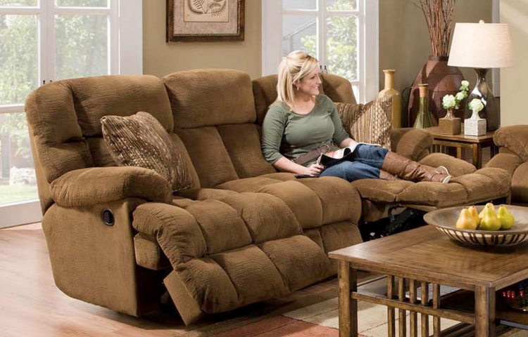 Concord Lay-Flat Reclining Sofa - Pecan/Copper