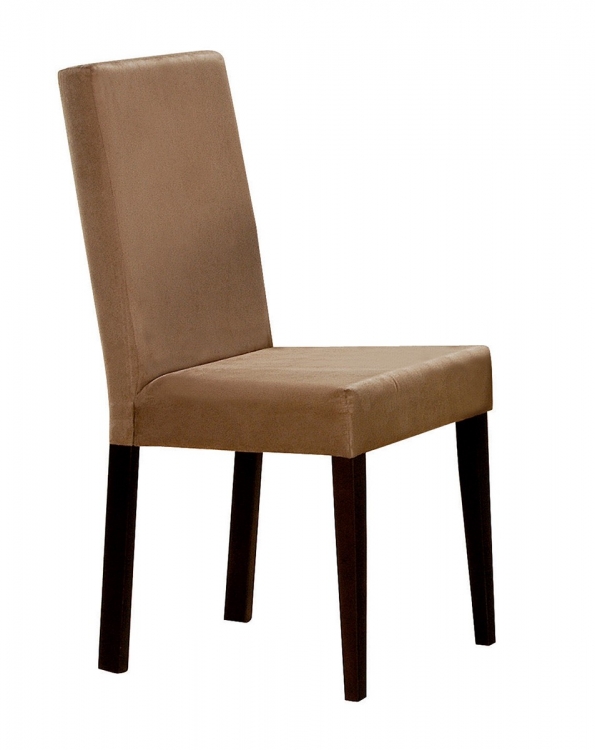 Clayton Side Chair - Cappuccino/ Tan Microfiber