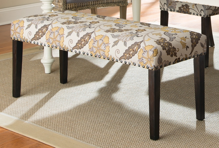 Matisse Bench - Cappuccino/Floral Pattern