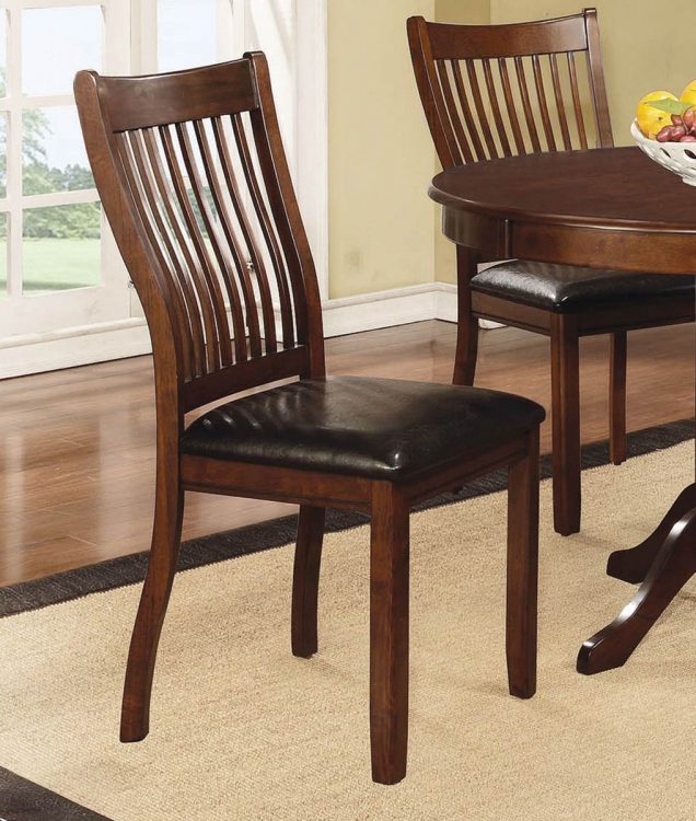 Sierra Side Chair - Cherry Brown/Black Leatherette
