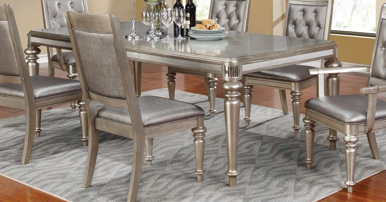 Danette Dining Table - Metallic Platinum