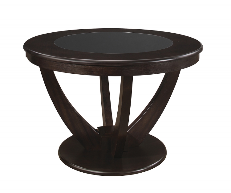 Stapleton Round Glass Dining Table - Cappuccino