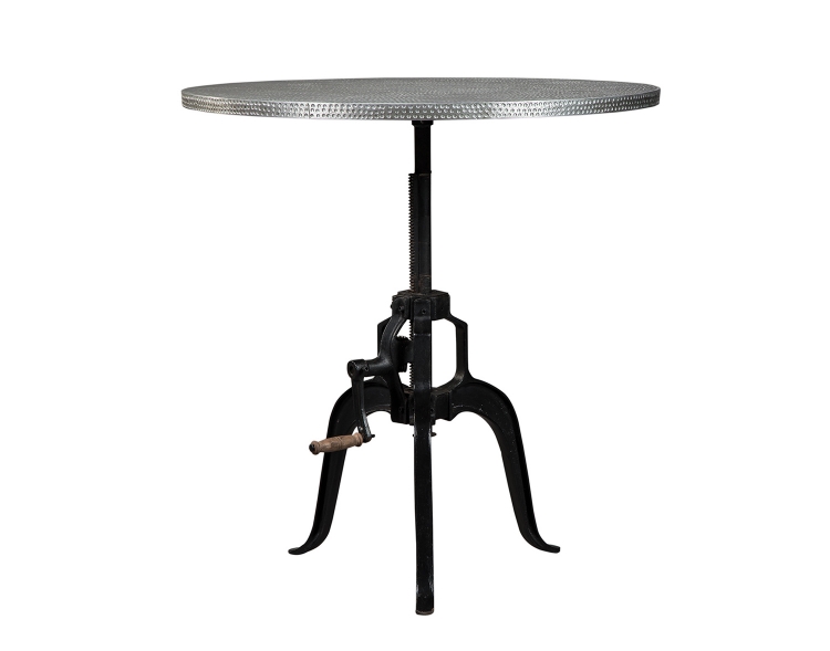Rhea Metal Crank Table - Black/Zinc