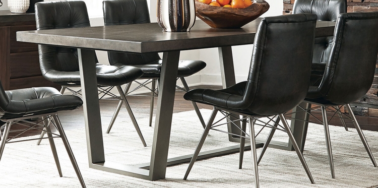 Hutchinson Dining Table - Aged Concrete/Gunmetal