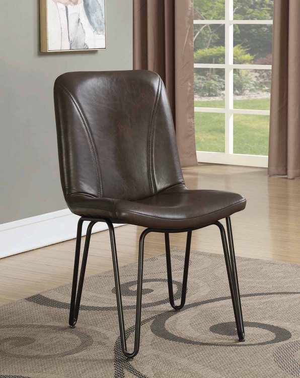 Chambler Dining Side Chair - Brown Leatherette