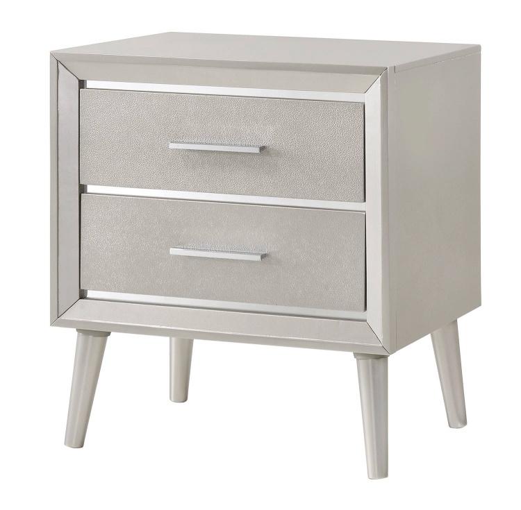 Ramon Nightstand - Metallic Sterling