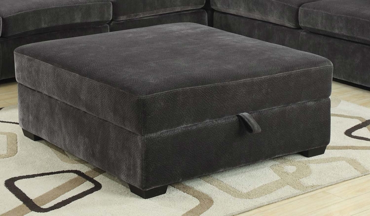 Luka Storage Ottoman - Charcoal