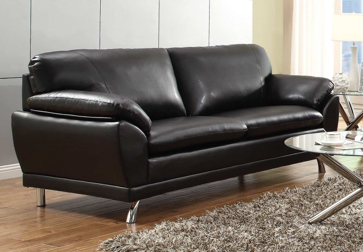 Robyn Sofa - Black - Chrome