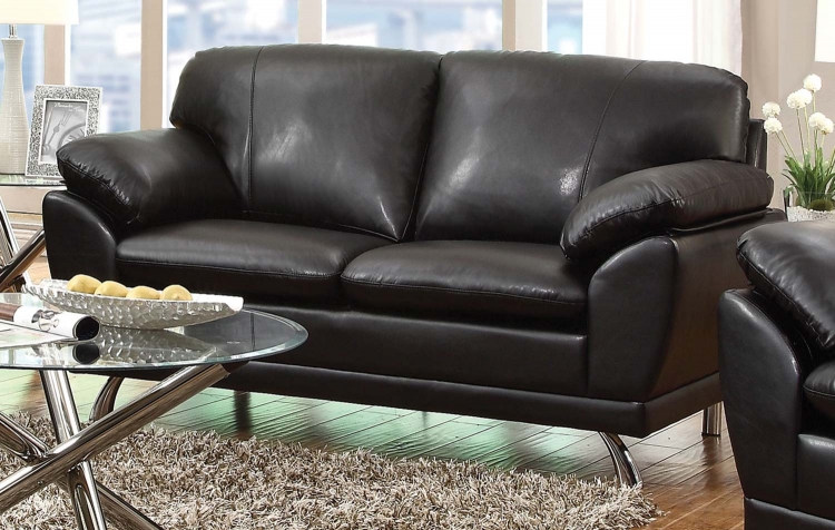 Robyn Love Seat - Black - Chrome