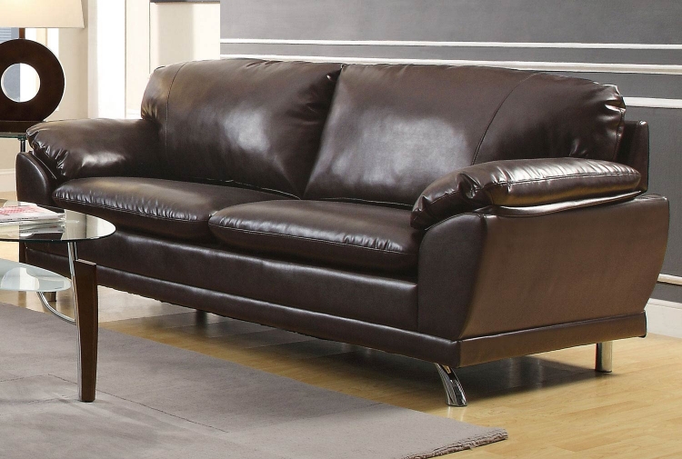 Robyn Sofa - Dark Brown - Chrome