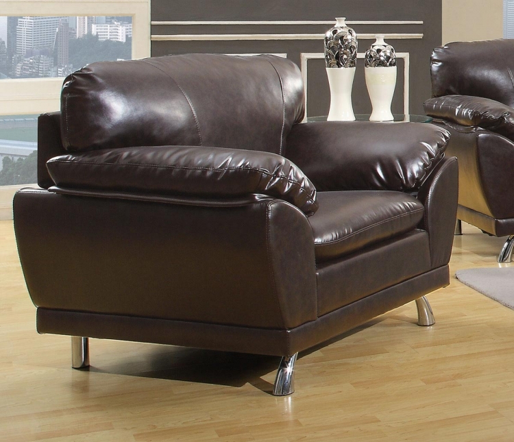 Robyn Chair - Dark Brown - Chrome