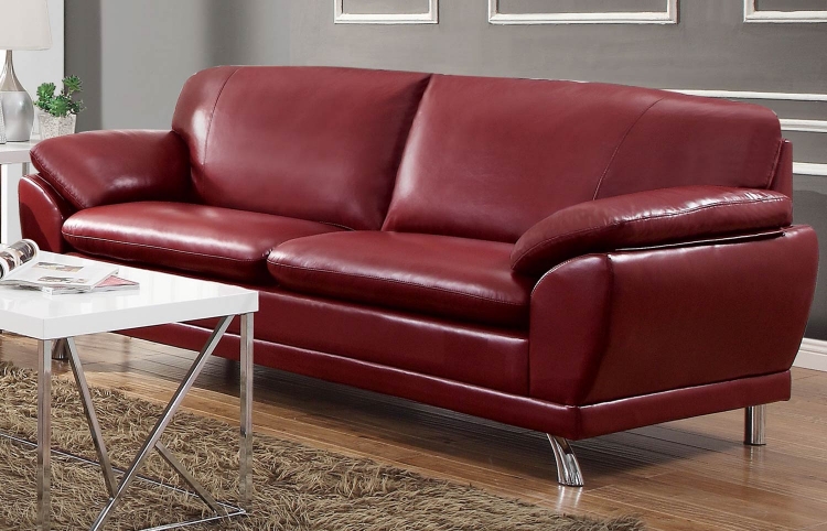 Robyn Sofa - Red - Chrome