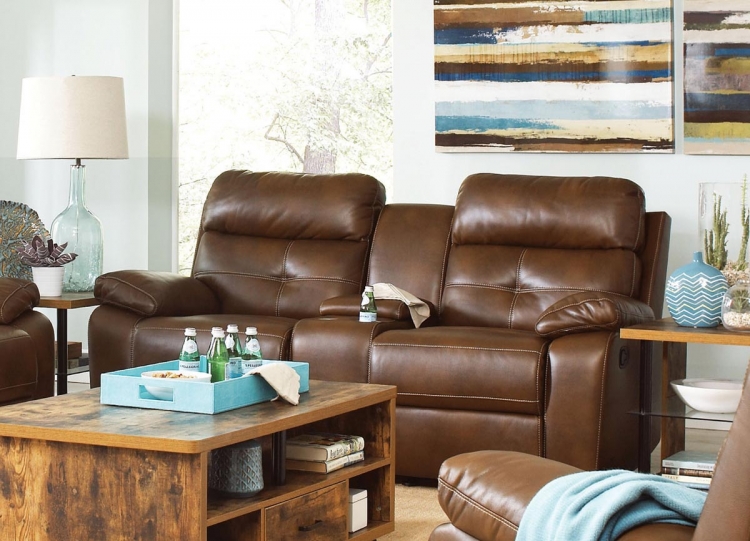 Damiano Motion Love Seat - Brown