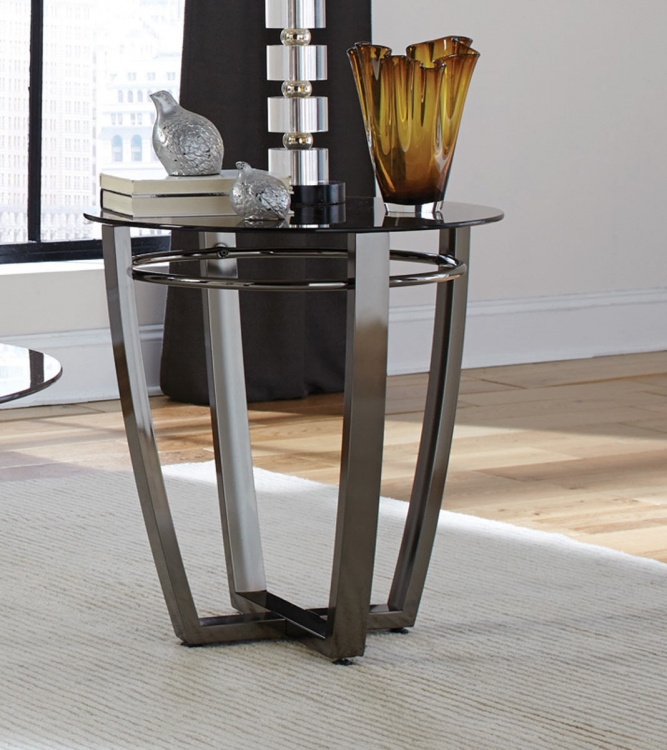 702277 End Table - Black Nickel