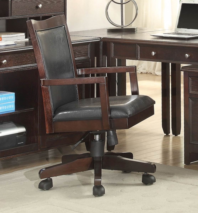 Maclay Office Chair - Dark Brown/Silver