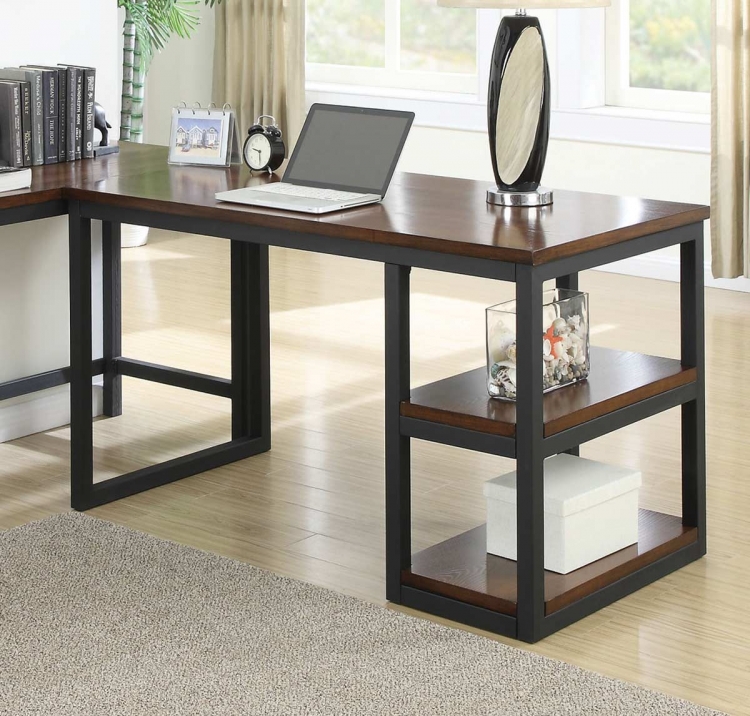 Marple Wide Desk - Brown/Black