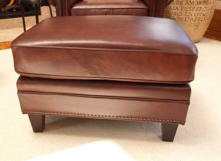 Manchester Top Grain Leather Standard Ottoman - Barolo