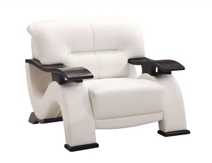 GF-2033 Chair - White Leather Match