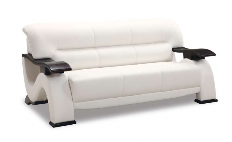 GF-2033 Sofa - White Leather Match
