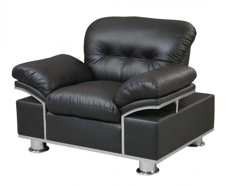 Global Furniture USA GF-676 Chair-Black Leather