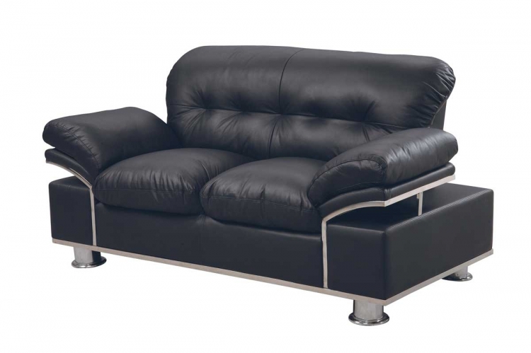 GF-676 Loveseat-Black Leather