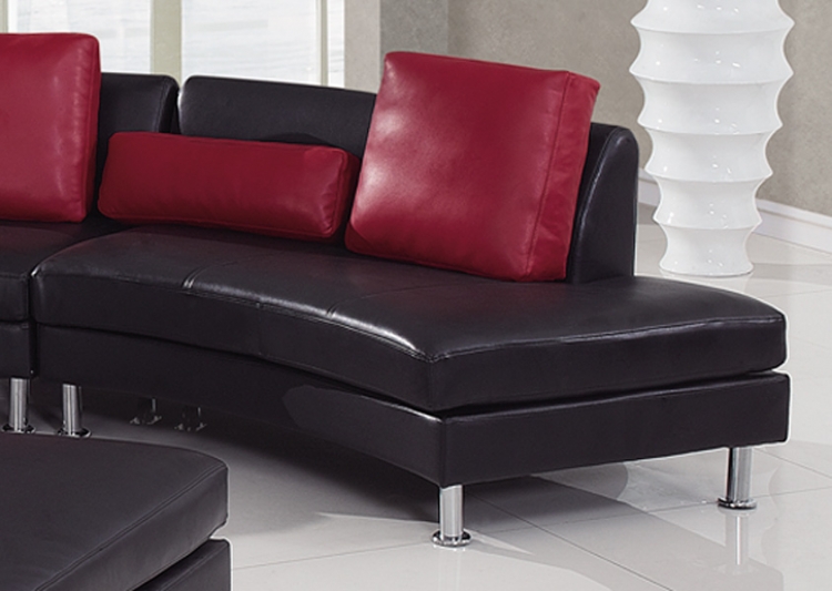 919 Sectional Right Chaise - Black/Red