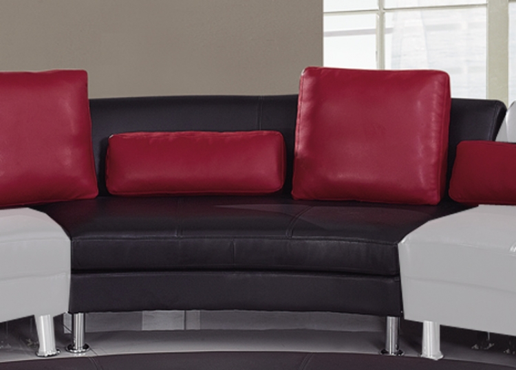 Global Furniture USA 919 Sectional Corner Sofa - Black/Red