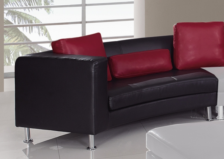 919 Sectional Left Sofa - Black/Red