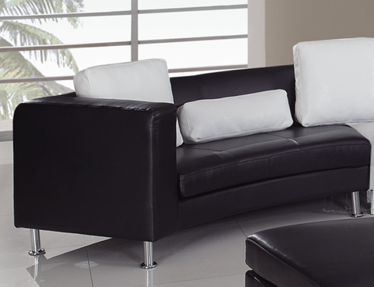 919 Sectional Left Sofa - Black/White