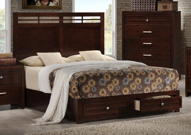 Global Furniture USA Abbey Bedroom Set Merlot GFABBEY(9663)BedroomSet at