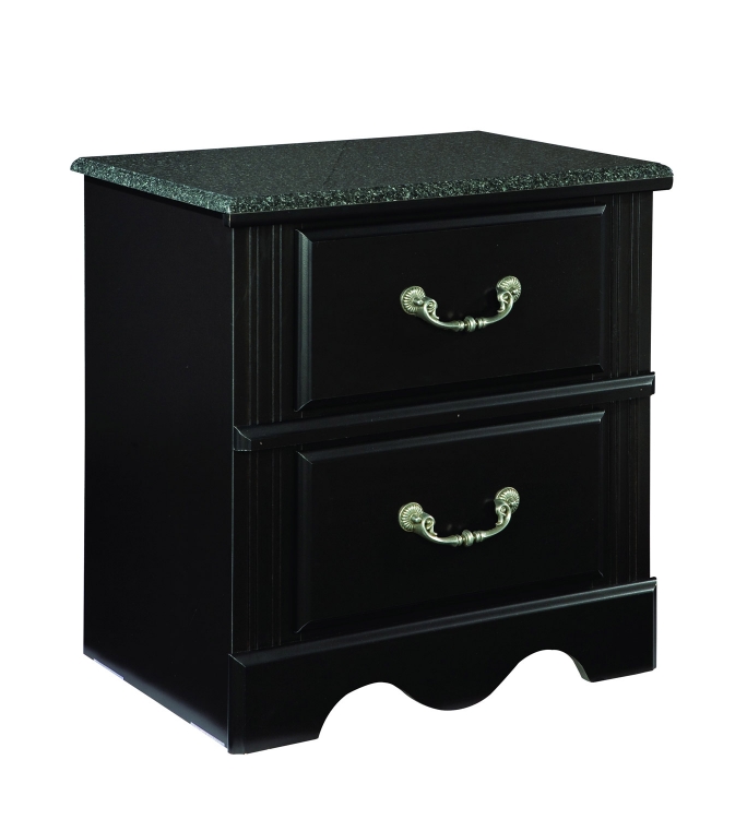 Brooklyn Nightstand - Black with Dark Grey