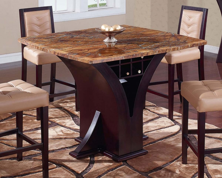 800 Bar Table - Wenge - Stone/Tan Marble