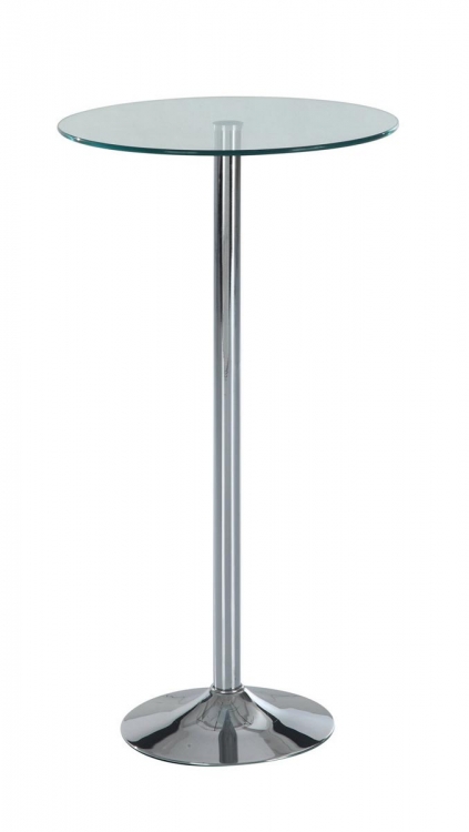 828 - Bar Table - Glass - Metal Legs